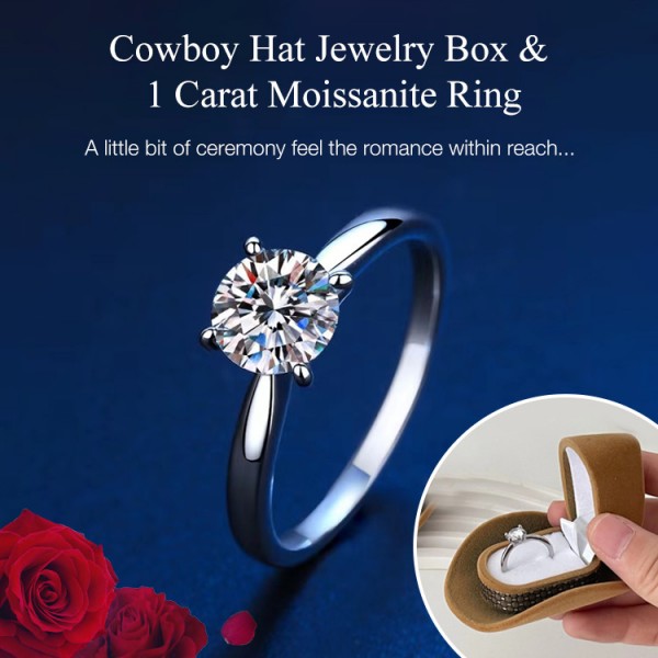 Cowboy Hat Jewelry Box + 1 carat adjusta..