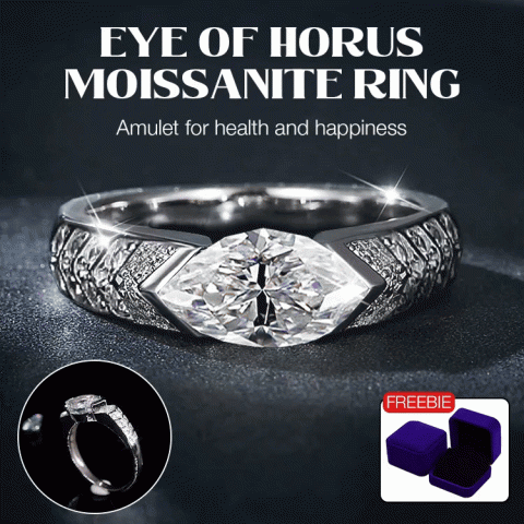 Eye of Horus Moissanite Ring