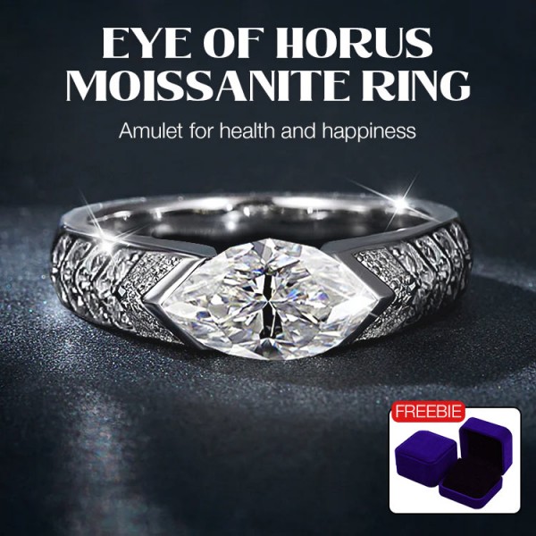 Eye of Horus Moissanite Ring