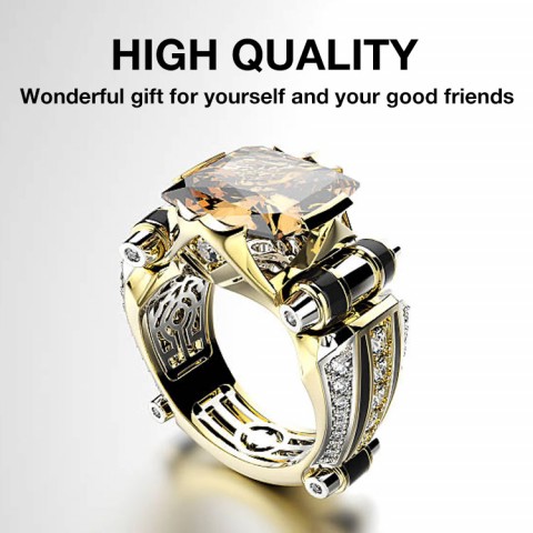 Heavy Duty Vintage Zirconia Wide Band Ring