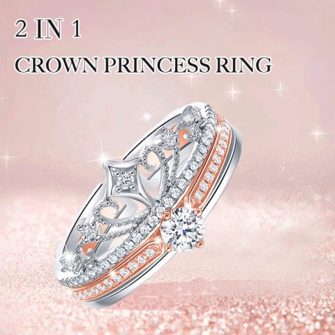 2 in 1 Crown Princess Ring