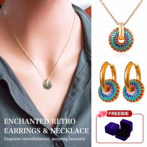 Enchanted Retro Earrings & Necklace