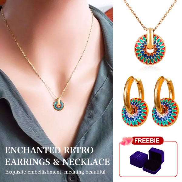 Enchanted Retro Earrings & Necklace..