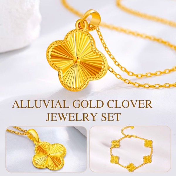 Dust Gold Clover Necklace Bracelet..