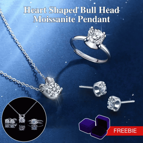 Heart Shaped Bull Head Moissanite Jewelry