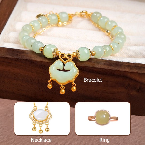 Xiangyun Pingan Lock Hetian Jade Jewelry..