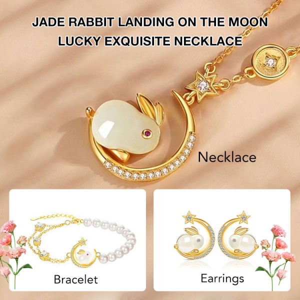 Jade Rabbit Landing on the Moon Lucky Exquisite Necklace