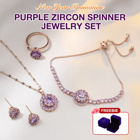 Purple Zircon Spinner Jewelry Set