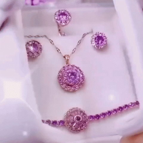 Purple Zircon Spinner Jewelry Set