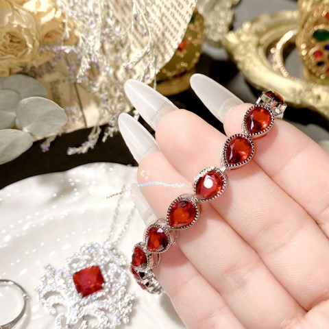 Extravagant Delicate Pomegranate Ruby Jewelry Set