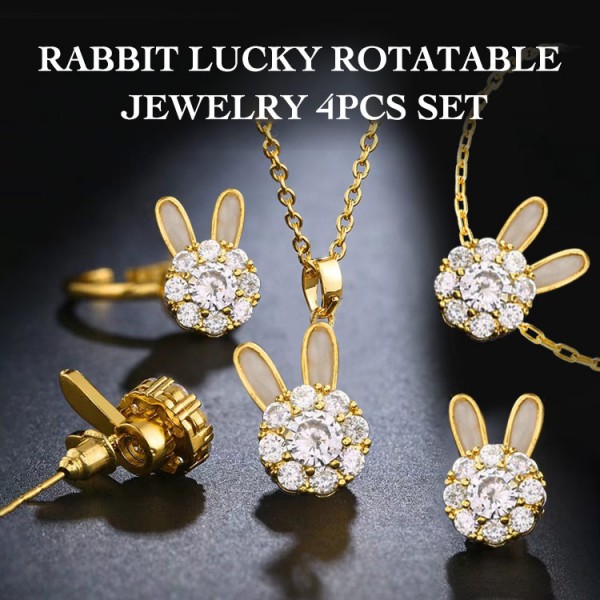 Rabbit Lucky Rotatable Jewelry 4pcs Set..
