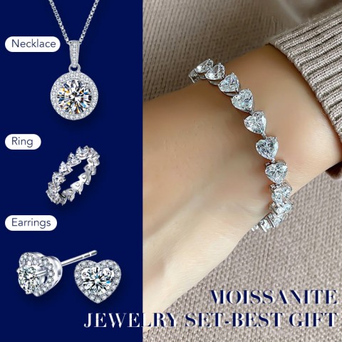 Moissanite Jewelry Set-Best gift