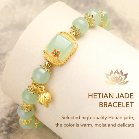 Sugar cube lotus and Tian jade jewelry