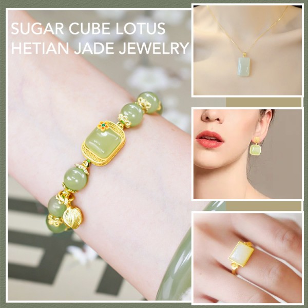 Sugar cube lotus and Tian jade jewelry..