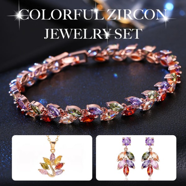 Colorful Zircon Jewelry Set..