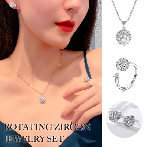 Rotating Zircon Jewelry Set