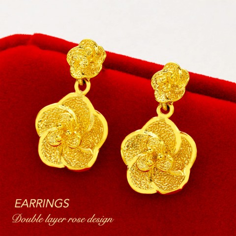 Vietnam Sand Gold Rose Jewelry Set