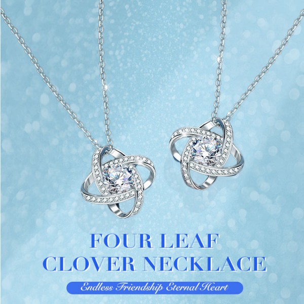 Four Leaf Clover Necklace Endless Friendship Eternal Heart