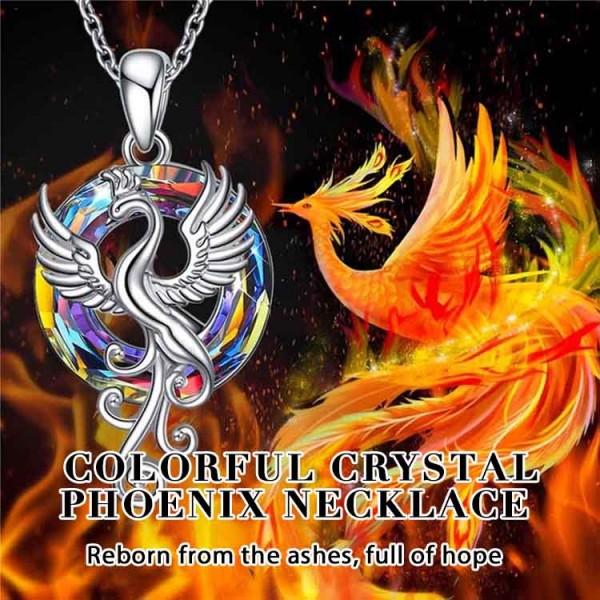 Colorful Crystal Phoenix Necklace