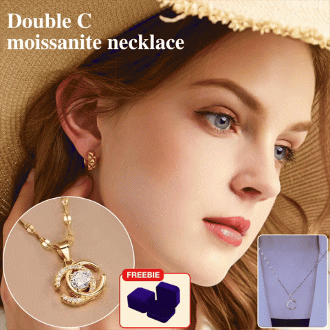 Double C moissanite necklace 