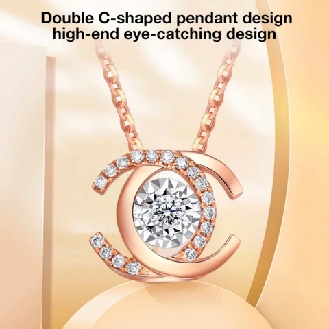 Double C moissanite necklace 