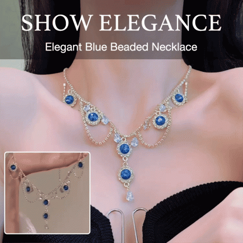 Elegant Blue Beaded Necklace