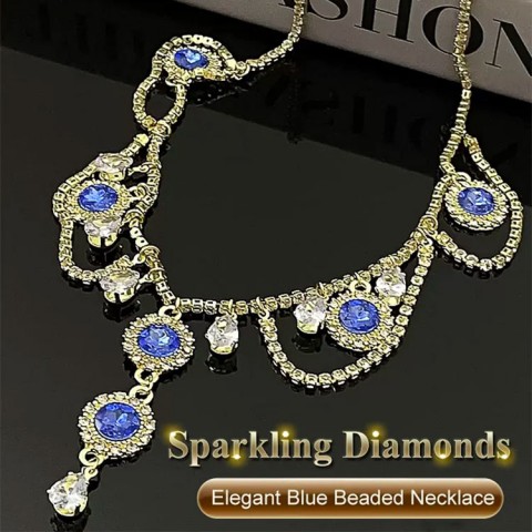 Elegant Blue Beaded Necklace