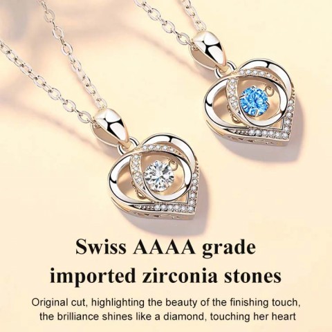 Heart-shaped beating heart necklace