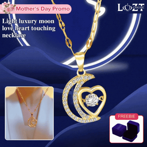Light luxury moon love heart touching necklace