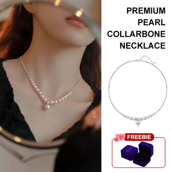 Premium Pearl Collarbone Necklace