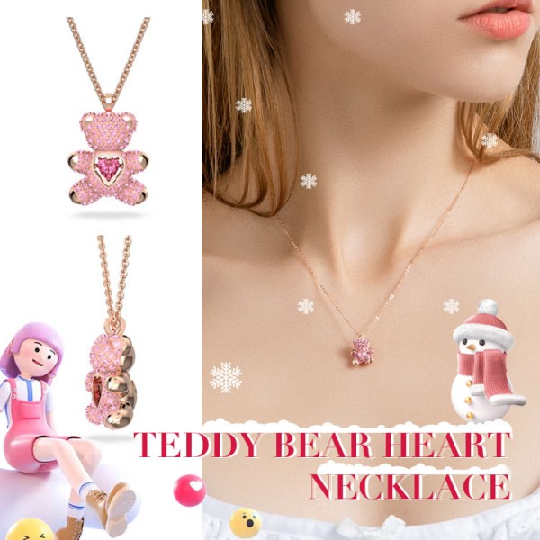 TEDDY Bear Heart Necklace..