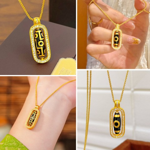 Enamel Diamond Vajra Pendant