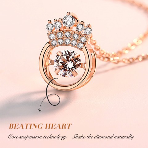 To my daughter Beating Heart Crown Necklace
