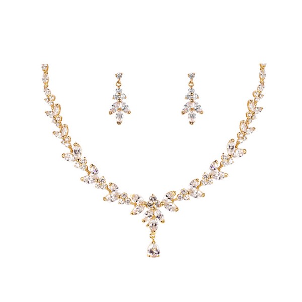 Classic Water Drop Zircon Bride Wedding Set