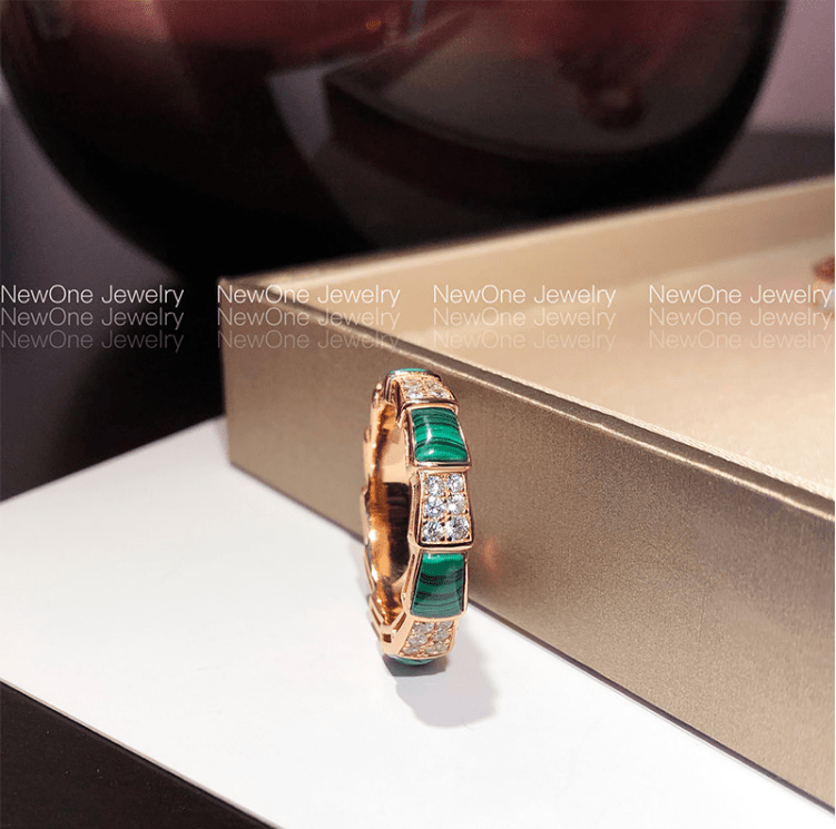 ins influencer recommends malachite green ring titanium steel plated ...