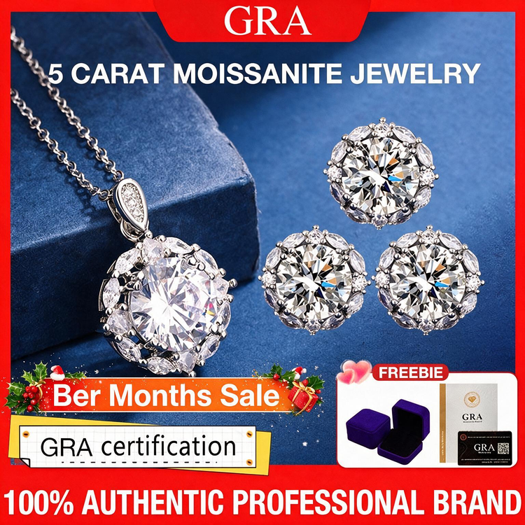 Ber Months Sale Second Piece Only ₱699 with Free Gift Box - 5 caratmoissanite jewelry Set-Elevate your everyday elegance with GRA certified timeless sparkle