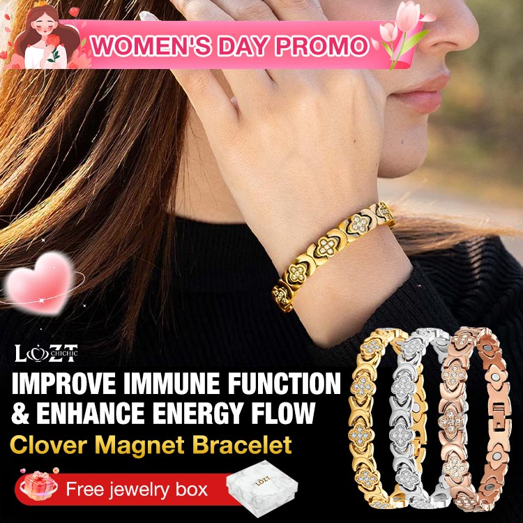 Womens Day Promo - Clover Diamond Magnetic Bracelet - Found your stress-relief and slim secret, Magnetic Wellness Boost