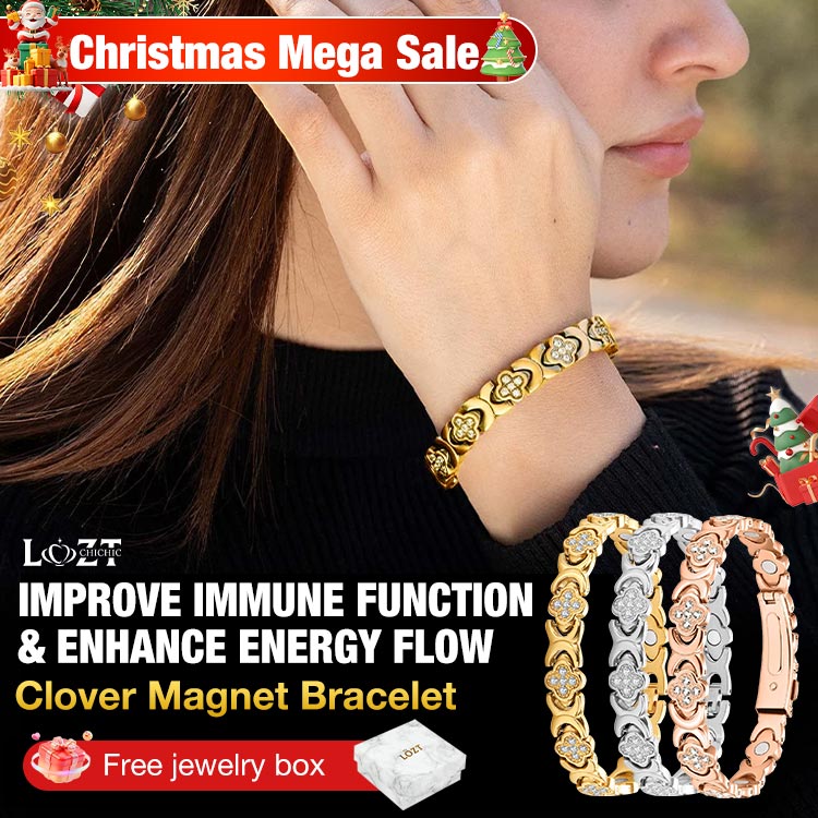 Christmas sale - Clover Diamond Magnetic Bracelet - Found your stress-relief secret, Magnetic Wellness Boost