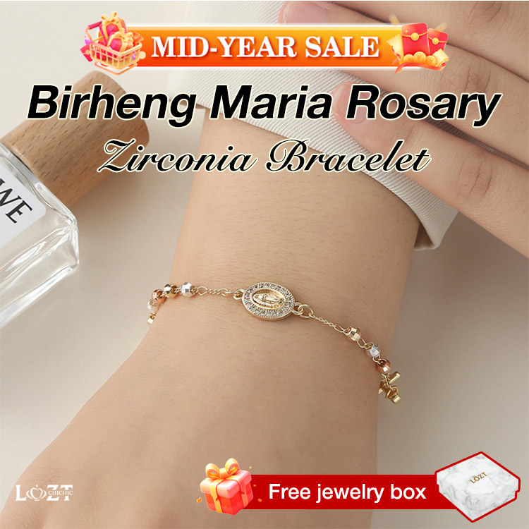 Mid-Year Sale - Birheng Maria Rosary Zirconia Bracelet-Faith and love, resonate at this moment-Comes with velvet gift box