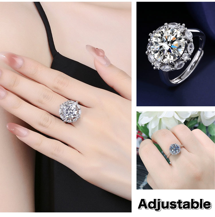 Kadayawan Festival Promo - Second ring only 699₱ - Shining all day - 5 carat moissanite jewelry Set - GRA certificate, free gift box