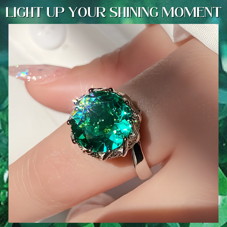 Kadayawan Festival Promotion - Lotus Aurora Green 5 Carat Moissanite Ring - Free gift box. GRA Certified. Adjustable size