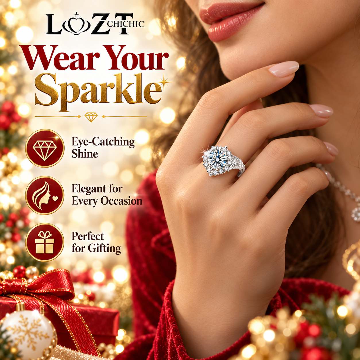 Christmas Sale-- Second piece only ₱299 - 2Carat eight hearts and eight arrows full diamond ring - Eight hearts and eight arrows a pledge of love a lifetime commitment