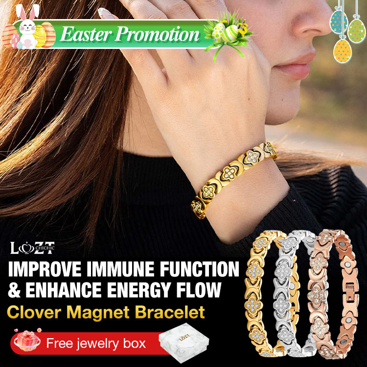Mothers Day Promotion to get a 100P discount - Clover Diamond Magnetic Bracelet - Found your stress-relief secret Magnetic Wellness Boost