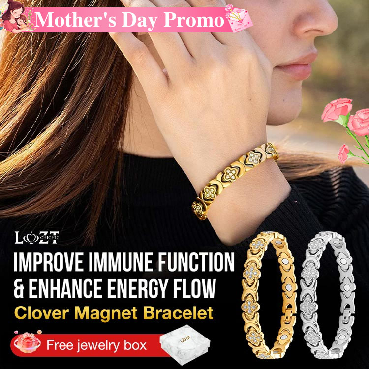 Mothers Day Promotion- Clover Diamond Magnetic Bracelet - Found your stress-relief secret, Magnetic Wellness Boost