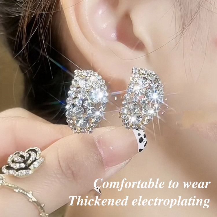 Mid-Year Great Sale-Diamonds Hoop Earrings-Free gift box