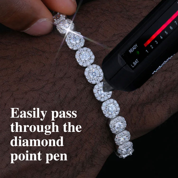 Halloween Sale - Moissanite Clustered Tennis Bracelet - GRA Certified, One-Year Warranty - Comes with a Free Jewelry Box