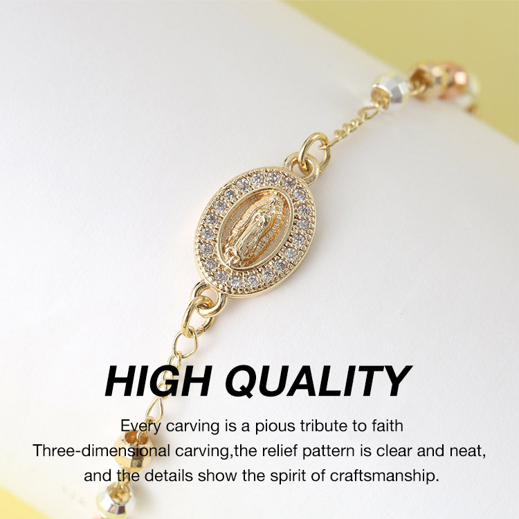 77 Big Sale-Virgin Mary Rosary Zirconia Bracelet-Faith and love, resonate at this moment-Comes with velvet gift box