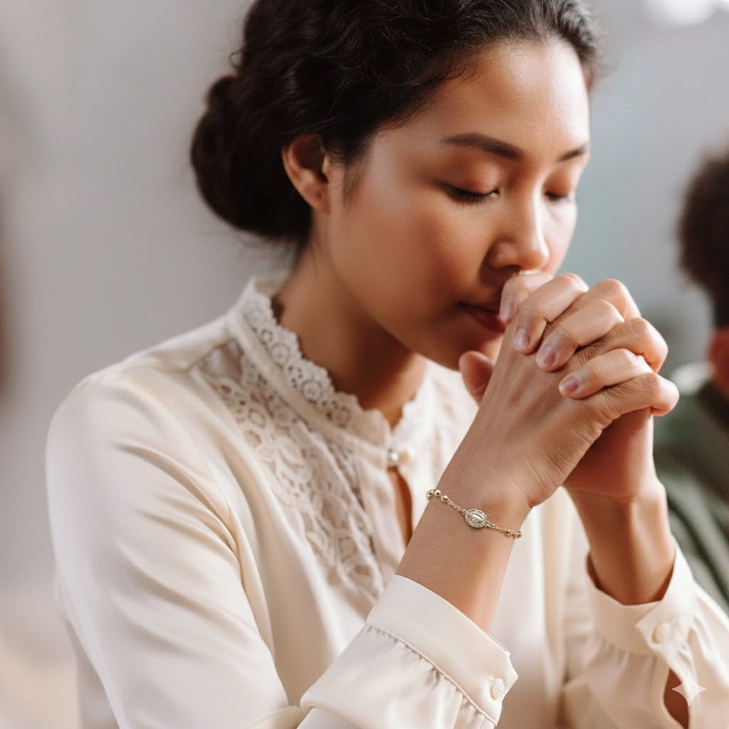 Easter Promotion- Birheng Maria Rosary Zirconia Bracelet-Faith and love, resonate at this moment-Comes with velvet gift box