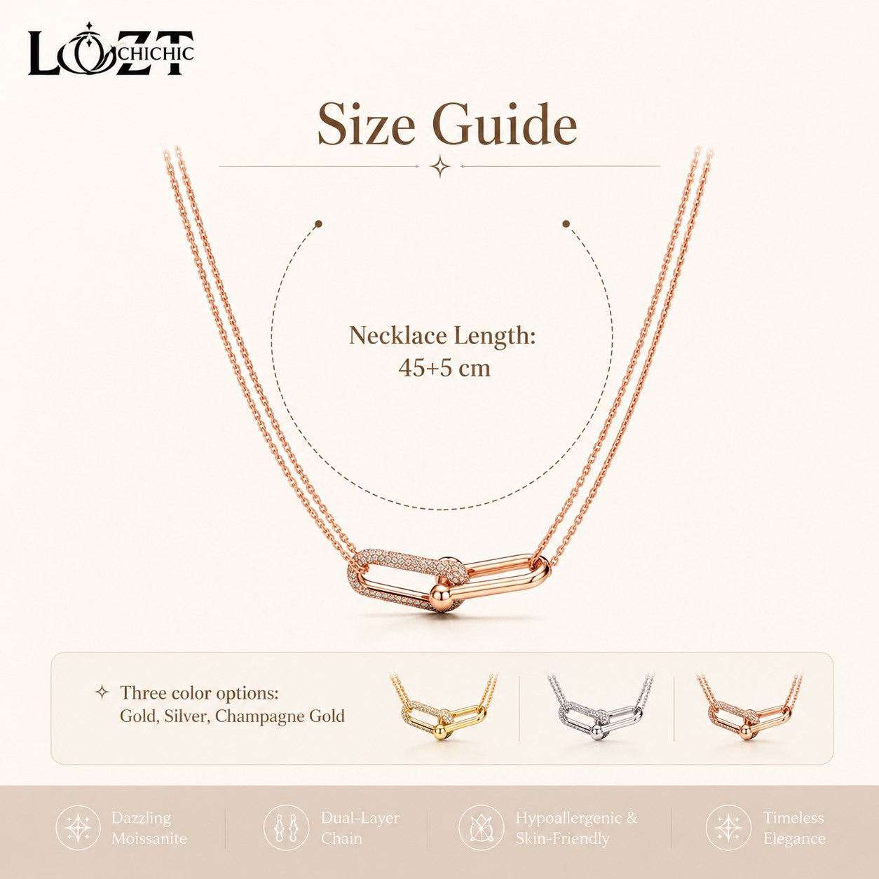 Mid-Year Promo – Starry Moissanite Horseshoe Necklace - One-Year Warranty - Comes with a Free Jewelry Box