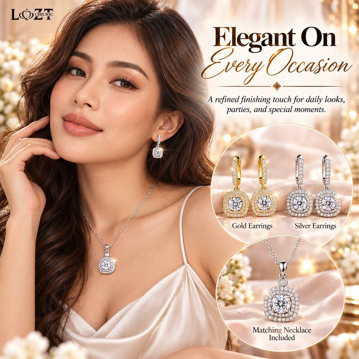 Ber Months Sale-Geometric Drop Earrings Set – GRA Certified Brilliance – Free Luxury Jewelry Box – Perfect Holiday Gift to Sparkle Your Season